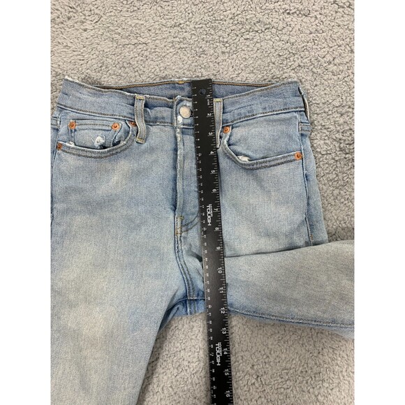 LEVI's W27 / 27 Hidden Button Fly Light Wash Denim Blue Jeans 5-Pocket Design - Picture 9 of 12